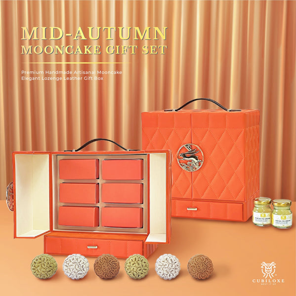 Cubiloxe Mid-Autumn Gift Set 2023 - 4 pcs Birdnest Lava Mooncake + 2 F