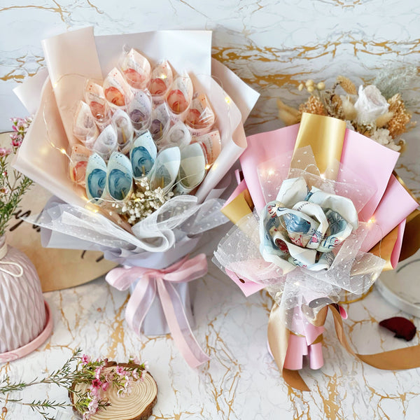 Rose Money Flower Bouquet Gift for Her ( Single Stalk)| Origami Rose made  from Real Cash (Bank Notes not inclusive (3 day pre-order)