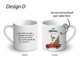 Christmas 2025 - Personalised Christmas Printed Mug with Lid and Spoon  - Christmas 2025