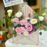 Mday25 - Sweet Sentiments - Pink Roses and Carnations Envelope Box [Islandwide Delivery]
