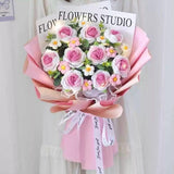 Handmade Crochet 9 Roses Bouquet (Islandwide Delivery)