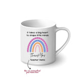 Personalised Printed Mug - Thank You Teacher (Rainbow)