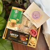 Personalised Double Wall Coffee Glass With Coffee & Brownies (Islandwide Delivery)