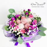 Chocolate Brownies & Cake Pops with Flowers Bouquet Gift Set