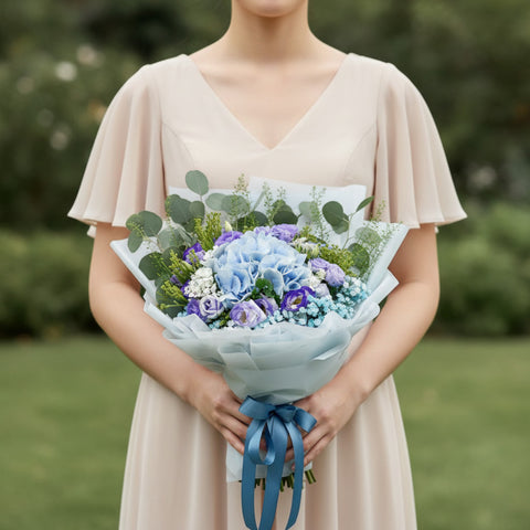 VDAY26 - My Blue Belle (Blue Hydrangea and Eustomas) - Valentine's Day Flowers & Gifts 2026