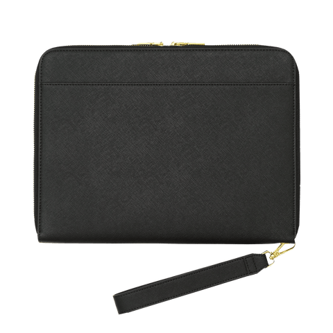 Personalized Large Saffiano Pouch - Black