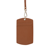 Saffiano ID Cardholder Lanyard | Caramel