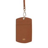 Saffiano ID Cardholder Lanyard | Caramel