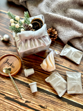 Snowy Shine | Christmas Gift Set 2025 Silver Theme Customizable Wooden Coaster, Candle, Biscuit, Teaspoon, Coffee (Islandwide Delivery)