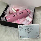 [Corporate Gift] Corporate Appreciation Gift: Personalized Thermal Flask Bottle, Mini Soap Flower Bouquet, Sanitizer Spray Keychain Gift Box
