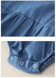 Baby Denim Romper with Name Embroidery