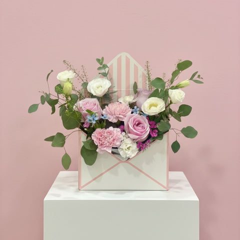 VDAY26 - My Pink Sweetheart (Pink Envelope Box Arrangement) - Valentine's Day Flowers & Gifts 2026