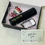 [Corporate Gift] Corporate Appreciation Gift: Personalized Thermal Flask Bottle, Mini Soap Flower Bouquet, Sanitizer Spray Keychain Gift Box