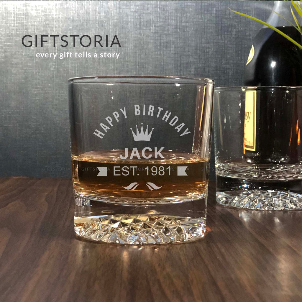 Personalized Birthday Crystal Rock Glass