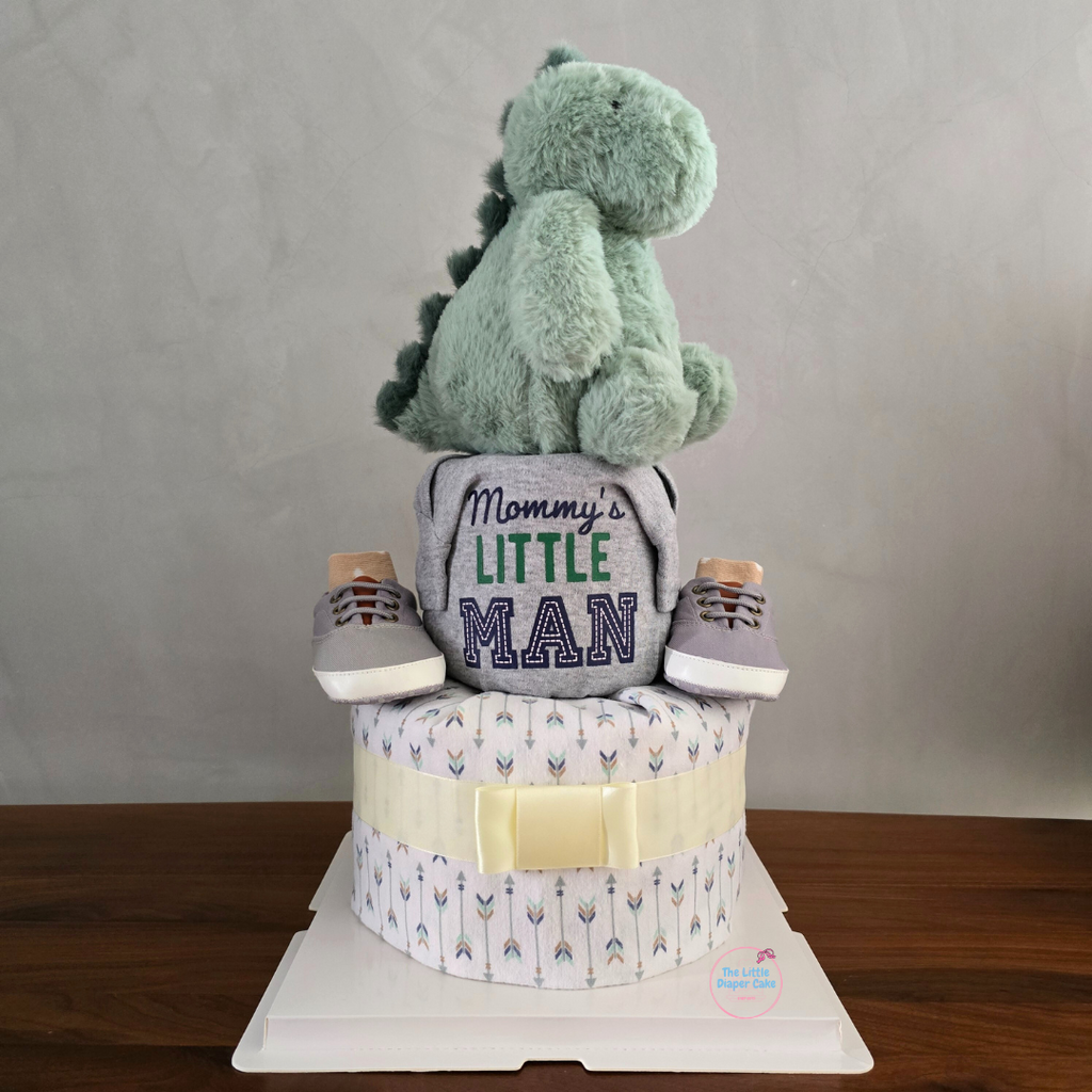 Tier T-Rex Dinosaur Baby Boy Diaper Cake Gift Hamper Giftr