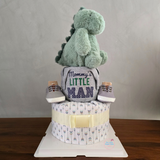 2 Tier T-Rex Dinosaur Baby Boy Diaper Cake Gift Hamper