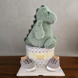 1 Tier T-Rex Dinosaur Baby Boy Diaper Cake Gift Hamper