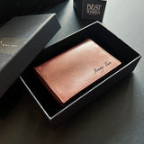 Personalised Cow Leather BI-fold Card Wallet / Card Holder - Valentine's Day Flowers & Gifts 2026