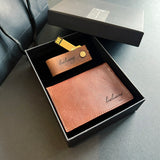 For Him Leather Gift Set C - USB + Bi-Fold Card Wallet