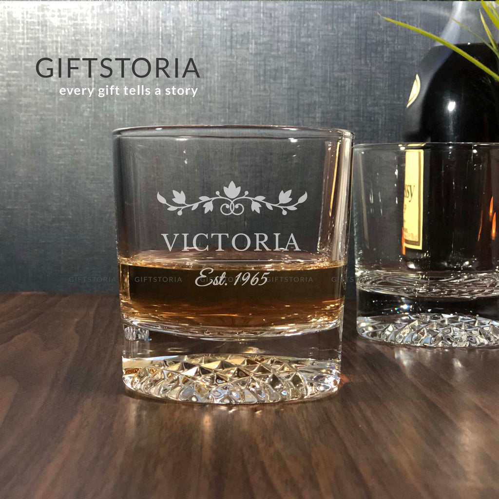 Personalized Insignia Crystal Rock Glass