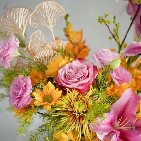 [CNY 2026] Floral Arrangement “Golden Pink Lunar Grace” - CNY Hampers & Gifts 2026