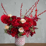 [CNY 2026] Floral in Vase “Scarlet Fortune Bloom” - CNY Hampers & Gifts 2026