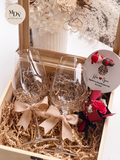 The Cherished Display - Engraved Wine Glass with Figurine Display in Wooden Box (Islandwide Delivery)