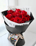 12 Stalks Red Roses - Pure Love - Customised Add Ons