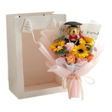 Soap Flower Bouquet with Small Graduation Bear (Islandwide Delivery)