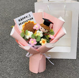 Handmade Crochet Sunflower Flower With Girl Graduation Doll (Islandwide Delivery)