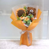 Handmade Crochet Sunflower Flower With Bear (Islandwide Delivery)