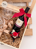 Keepsake Pour - Wine Glass with Wine in Wooden Box