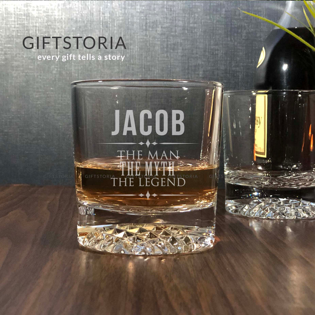 Personalized Legend Crystal Rock Glass