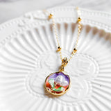 Pastel Reverie Handmade Gold Bracelet Necklace and Earring Set
