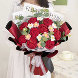 Handmade Crochet Flower Bouquet - Crimson Promise (Islandwide Delivery)