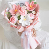 Handmade Crochet Flower Bouquet - Sweet Blush Garden (Islandwide Delivery)
