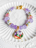 Pastel Reverie Handmade Gold Bracelet Necklace and Earring Set