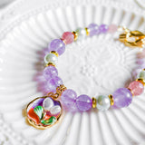 Pastel Reverie Handmade Gold Bracelet Necklace and Earring Set