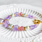 Pastel Reverie Handmade Gold Bracelet Necklace and Earring Set