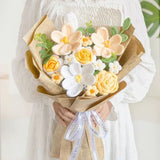 Handmade Crochet Flower Bouquet - Golden Bloom (Islandwide Delivery)