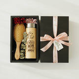 For Her #12- Personalized Bamboo Thermal Flask and Bamboo Massage Hairbrush