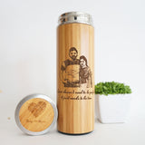 For Her #12- Personalized Bamboo Thermal Flask and Bamboo Massage Hairbrush