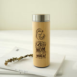 For Her #12- Personalized Bamboo Thermal Flask and Bamboo Massage Hairbrush