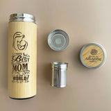 For Her #12- Personalized Bamboo Thermal Flask and Bamboo Massage Hairbrush