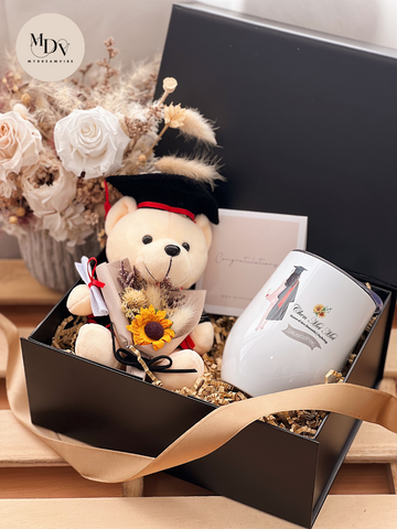 Graduation Gift - Graduation Bear with 350ml Double Wall Stainless Steel Cup (FEMALE)