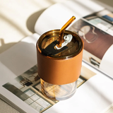 400ml Cozy Glass Tumbler with Straw – Brown - Father's Day Flowers & Gifts 2026