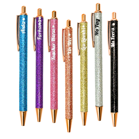 Personalised Pens (Glitter Guru, Set of 7) - Christmas 2024