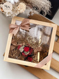 Wedding Blessing Set - Engraved Wine Glass and Tray In Wooden Box