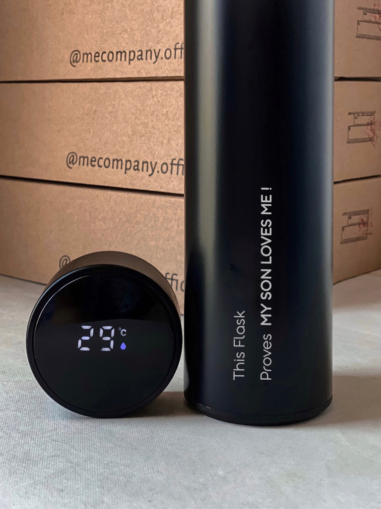 Personalized 17oz Digital Vacuum Stainless Steel Thermal Flask Bottle | Name + QR Voice Record + Short Quote (Islandwide Delivery)