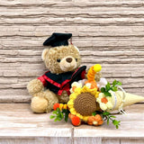 Personalised Graduation Bear with Crochet Bouquet Tube (Nationwide Delivery)